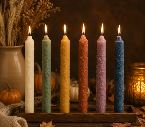 Autumn Leaves Pillar Candle