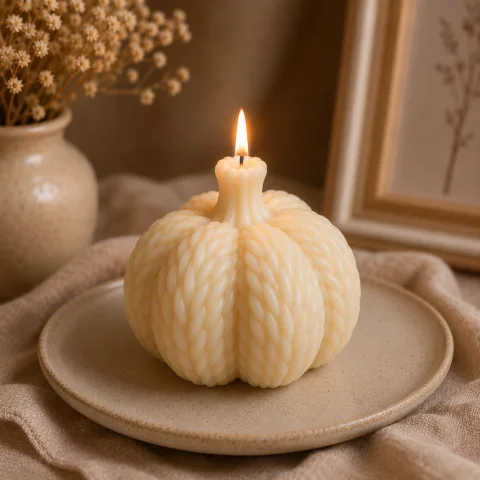 Pumpkin Braided Candle Silicone Mold