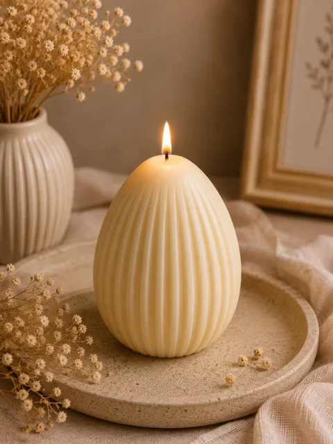 Vertical Lines Egg Candle Mold