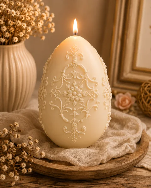 Floral vine egg candle mold