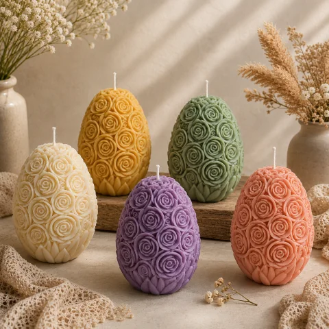 Large Flowers Egg Candle Mold