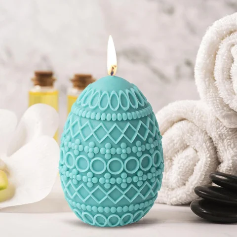 Decorated Egg Candle Mold